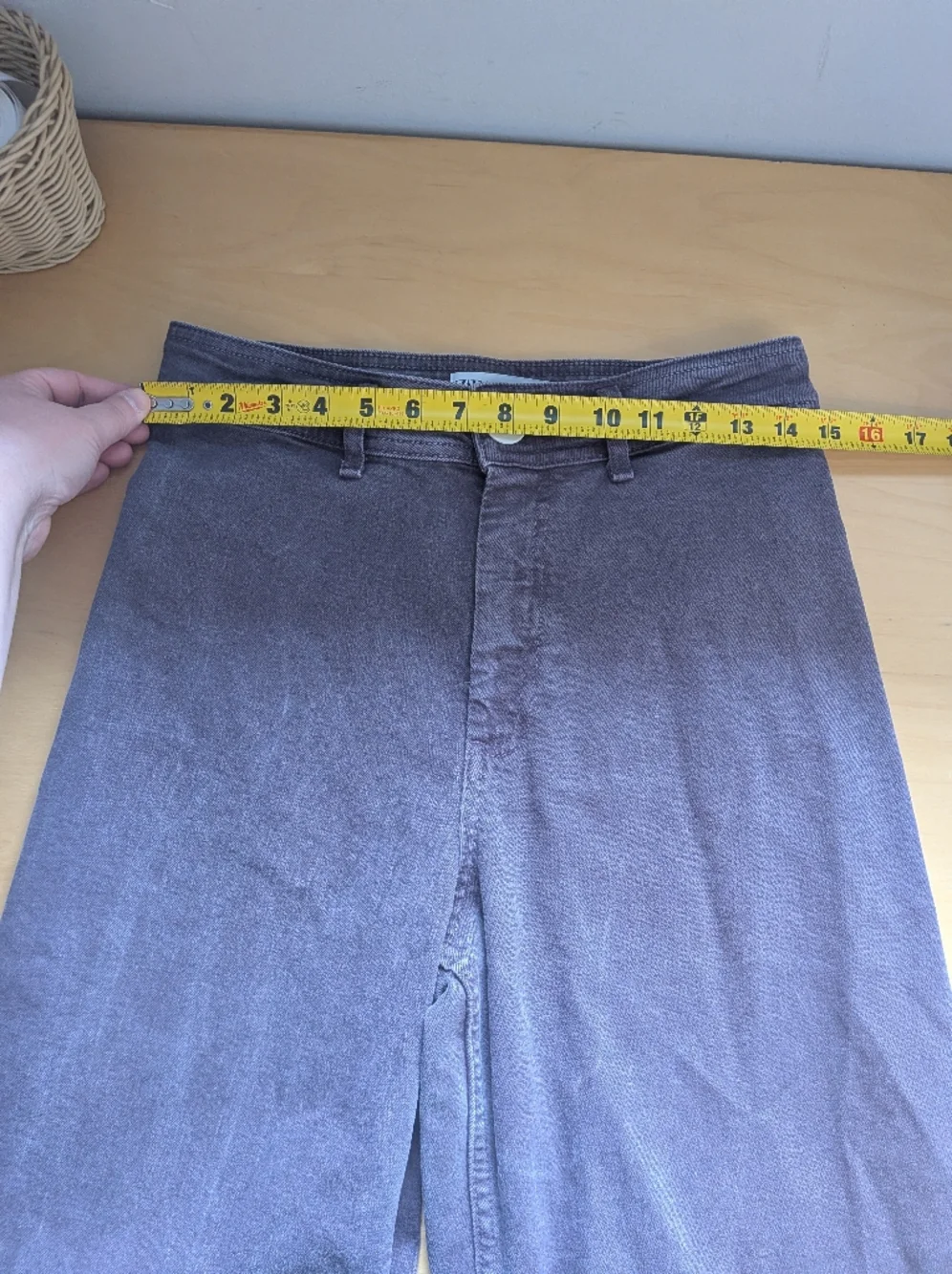 ZARA Marine Flare High Waist Women Pants Purple Plume Color Size 6 - Picture 8 of 11